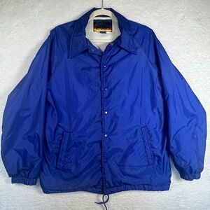 Black Mountain Vintage 90s Royal Blue Coach Jacket Nylon Snap Front Small